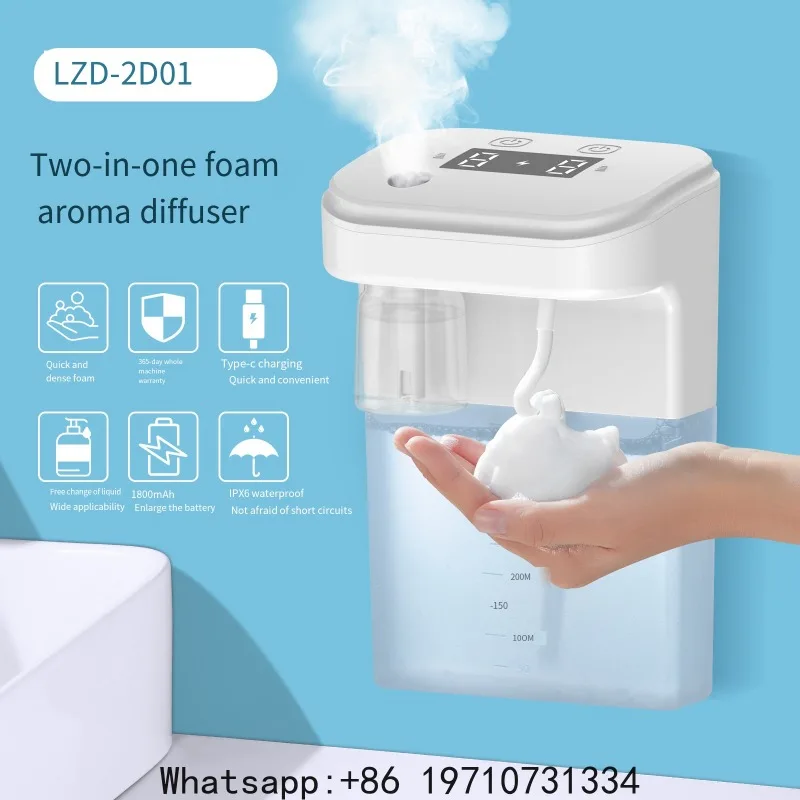 

Automatic Foam Soap Dispenser with Aromatherapy 2-in-1 Infrared Induction Hand Sanitizer Fragrance Diffuser for Kitchen Bathroom