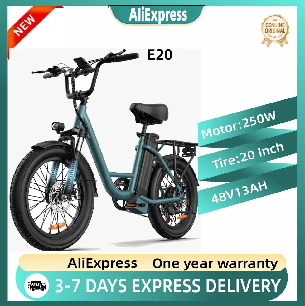 Vélo électrique URLIFE E20 pour adultes, moteur 250W, pneus 20 pouces, vélo électrique de ville pour trajets quotidiens