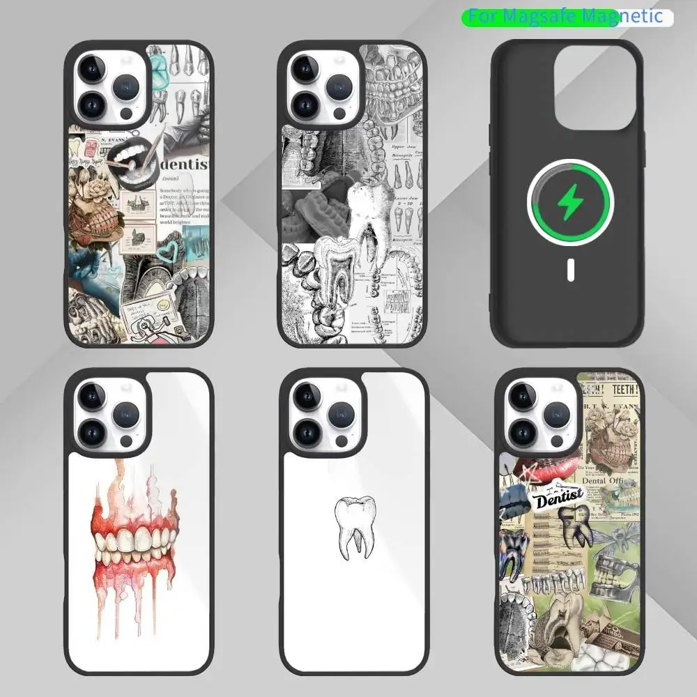 

D-Dentist Stomatologist Oral Teeth Phone Case For iPhone 17,16,15,14,13,Pro,Max,Plus,Magnetic For Magsafe Wireless Charging