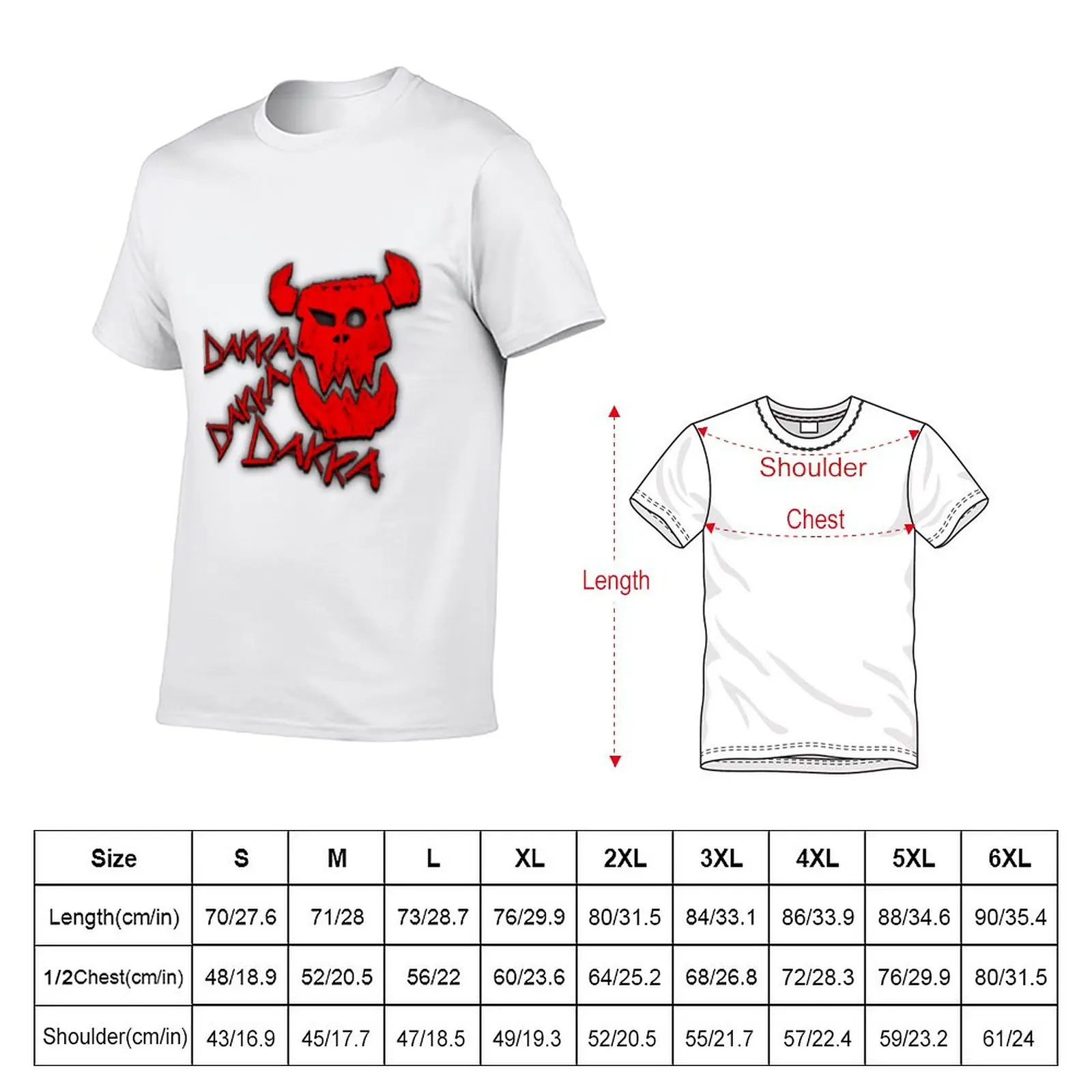 Red Dakka T-Shirt summer tops cute tops T-shirts for men cotton