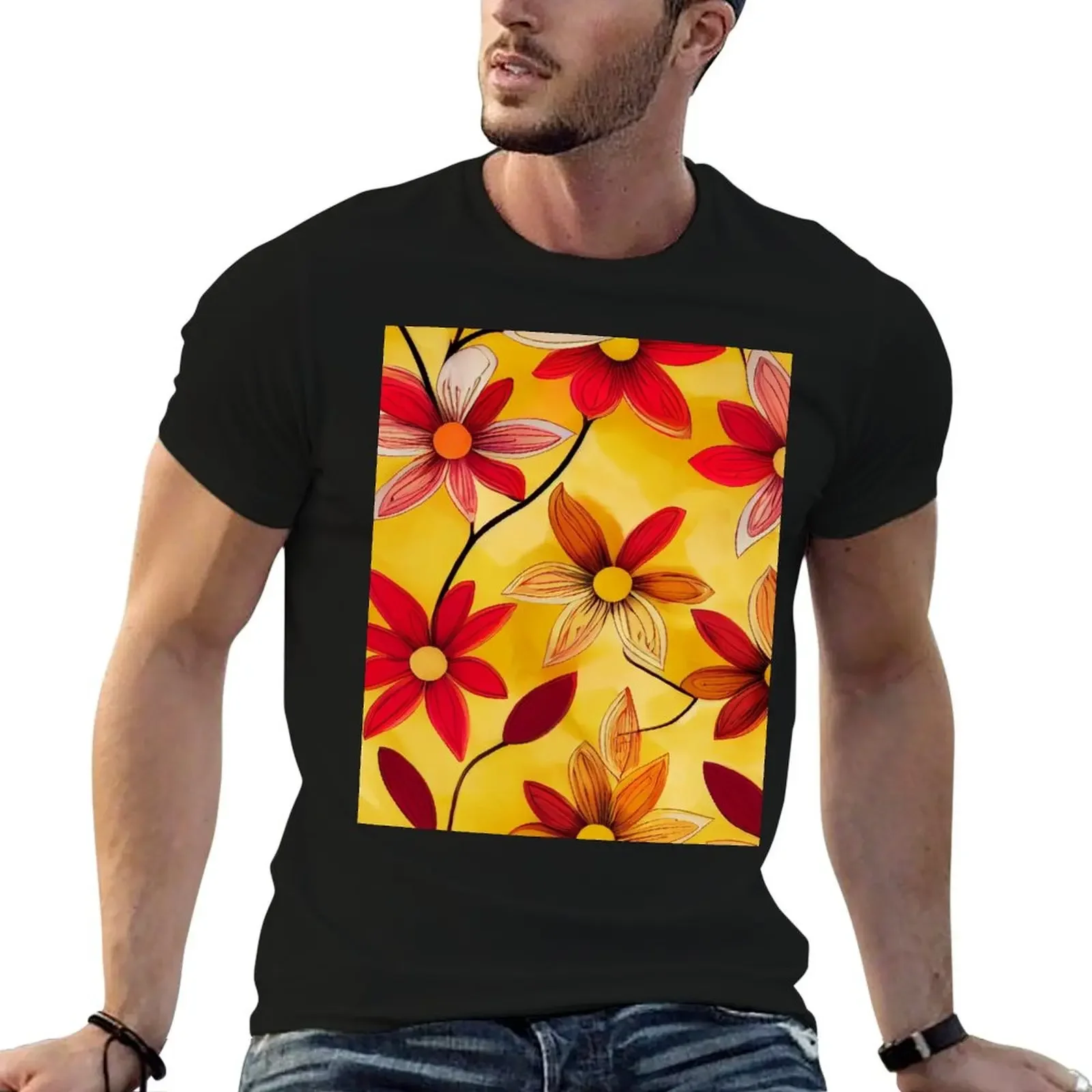 

Bright, cheerful flower power flowers T-Shirt summer top graphic tee shirt tee shirts for men