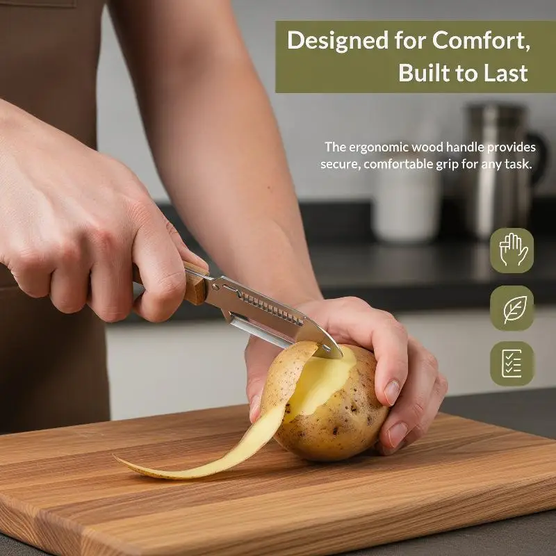 3 IN 1 Multi-Functional Stainless Steel Peeler For Fruits Vegetables Peeling Slicing Kitchen Gadget