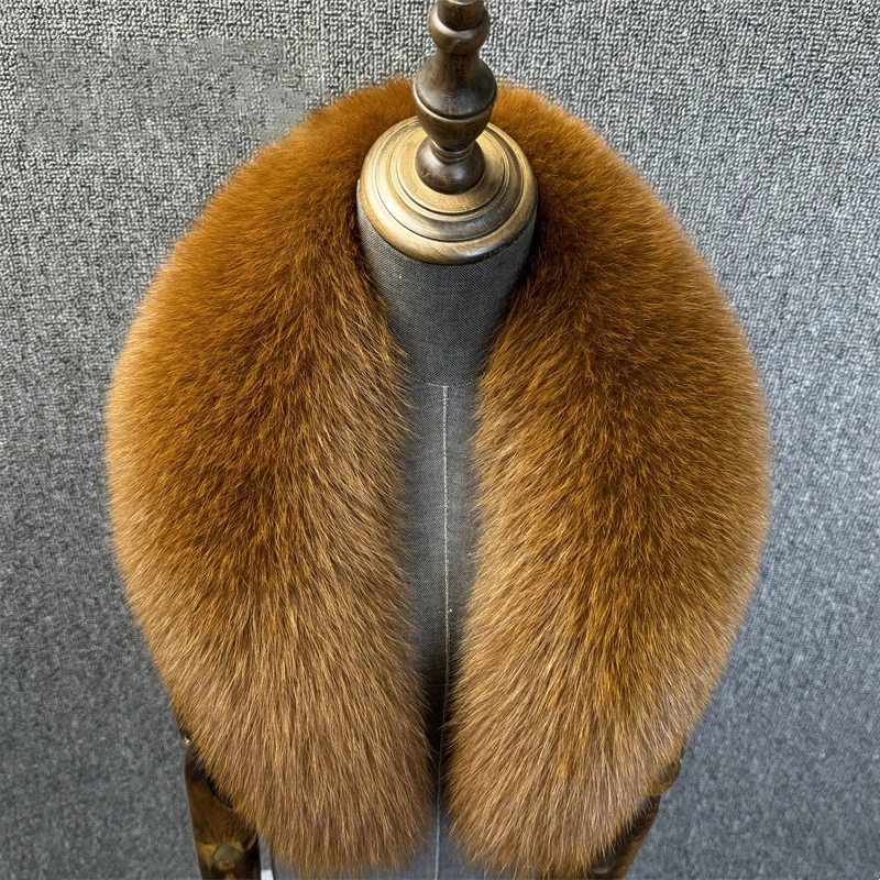 

2025 Real Fox Fur Collar Women Winter Luxury Natural Fur Scarf Furry Fur Scarves Shawls For Ladies Fluffy Fur Neck Warmer Men