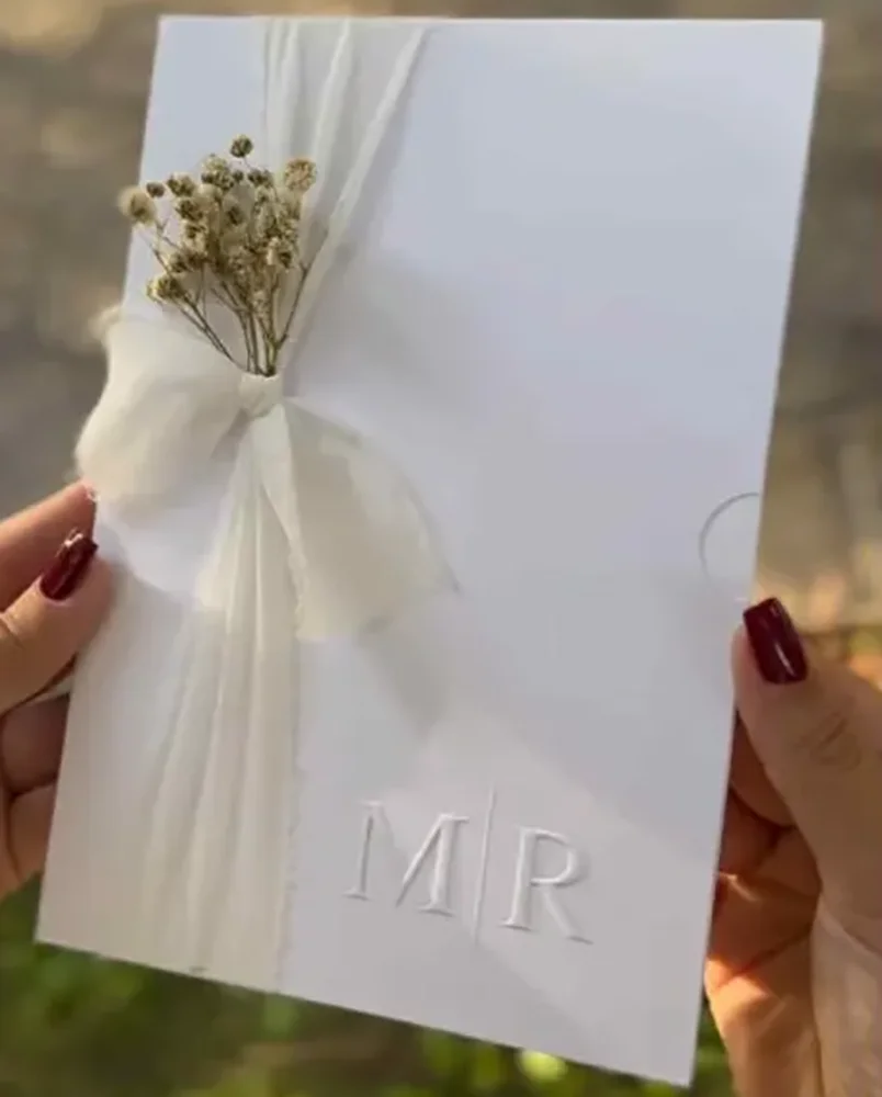

Embossing letters White Pocket Envelope for Wedding Bridal Shower Quinceañera Graduation Birthday 50pcs