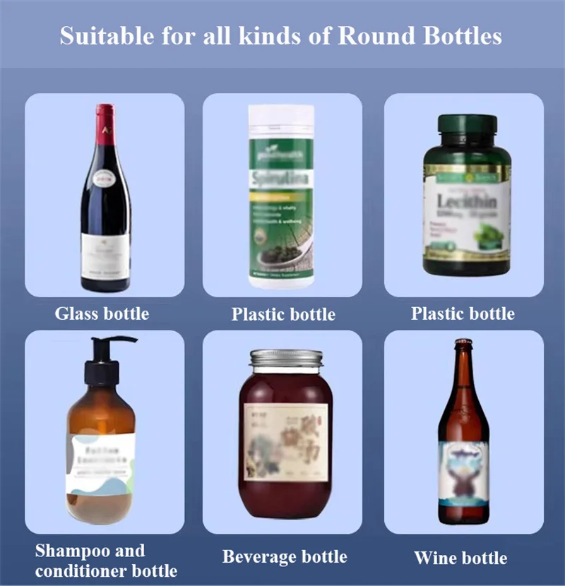 Professional Round Bottle Labeling Machine Electric 220V Semi-automatic Round Bottles Label Sticking Machine Commercial