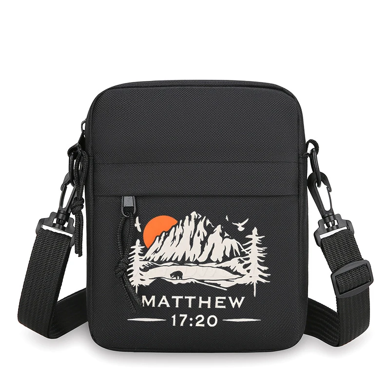 New Daisy Print Jesus Messenger Bag Women Men Vintage Casual Mini Mobile Phone Bag Christianity Bible Verses Small Crossbody Bag