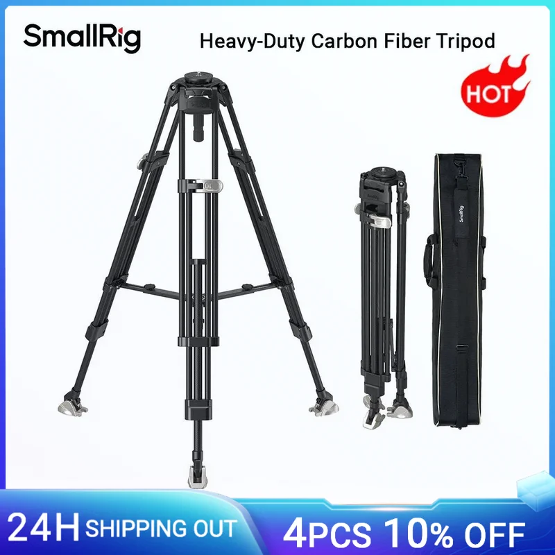 SmallRig FreeBlazer Heavy-Duty คาร์บอนไฟเบอร์ขาตั้งกล้องวิดีโอ 72 "พร้อมระบบล็อคขั้นตอนเดียวโหลดได้ถึง 55 ปอนด์สําหรับกล้องกล้องวิดีโอ
