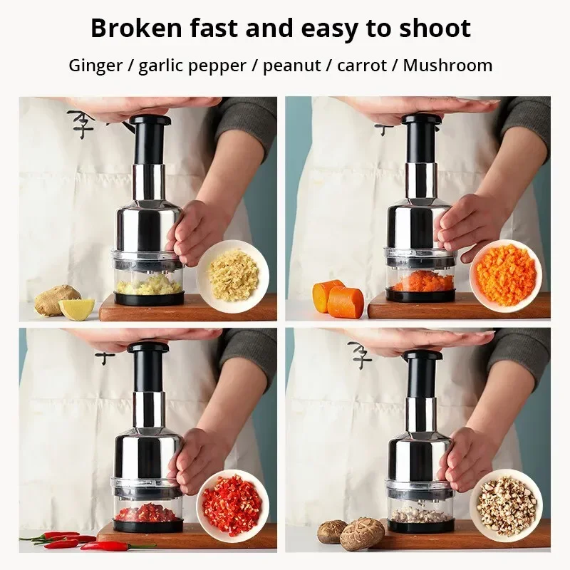 Pressed Garlic Chopper Electroplate Garlic Onion Cutter Chop Tomato Crusher Fruit Vegetable Tools Home Kitchen Gadgets 1pc