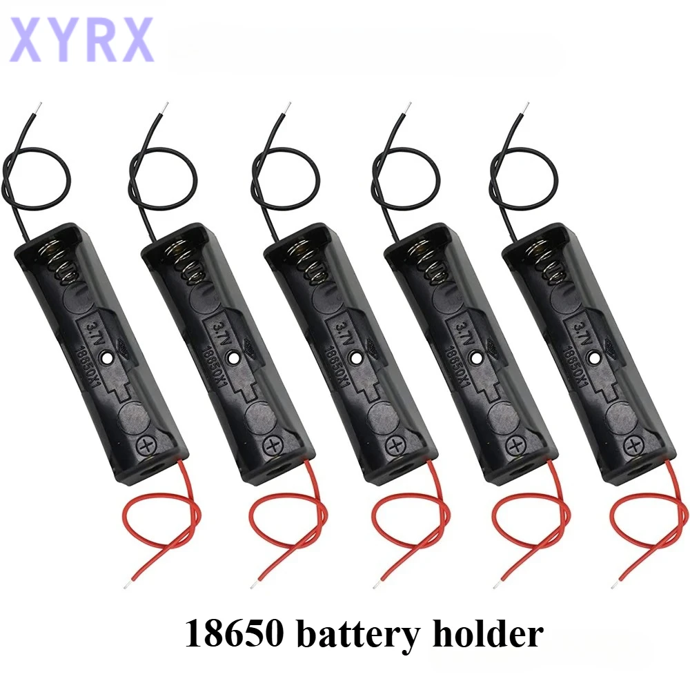 18650 Battery Case Holder with Wire Bundle,10/30PCS DIY Battery Storage Boxes, 18650 1 Bay Cell Battery Holder, 1 Slots 10pcs