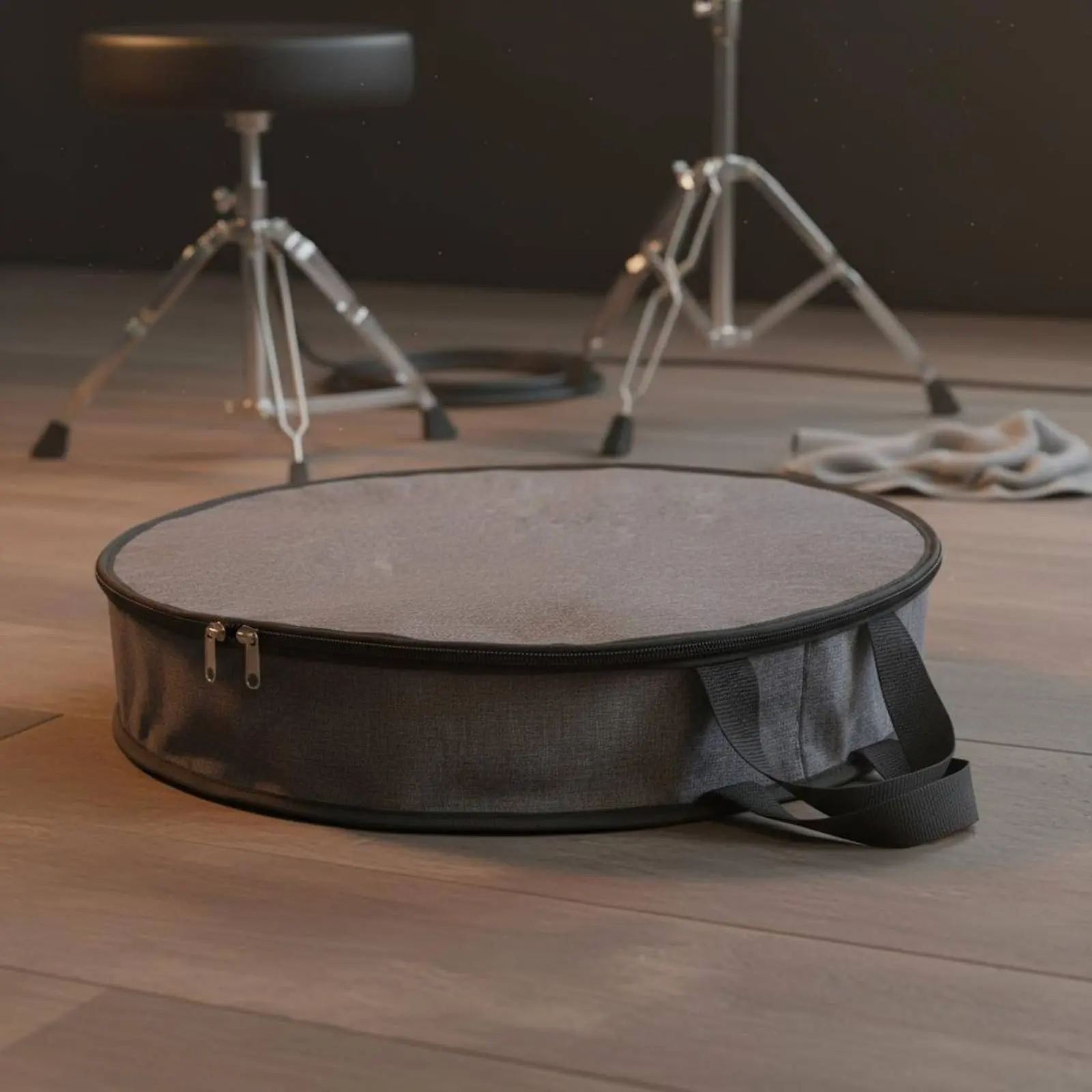 Round Cymbal Bag Wear-Resistant Drum Cymbal Carrying Bag Gong Carrying Case Waterproof Musical Instrument Accessory for Gigs