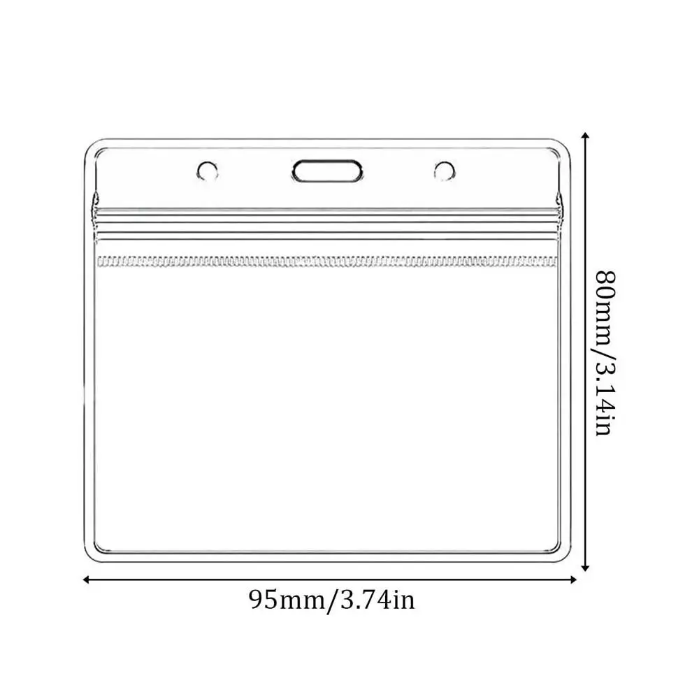 Impermeável Nome Plate Card Bag com colhedor, Transparente, PVC, ID Card Holder, Novo