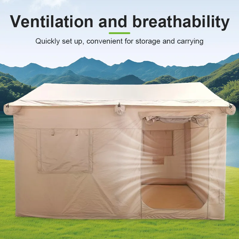 High-End Portable Rainproof Camping Tent Exquisite Thickened Oxford Cloth Winter Multi-Person Outdoor Inflatable Tent
