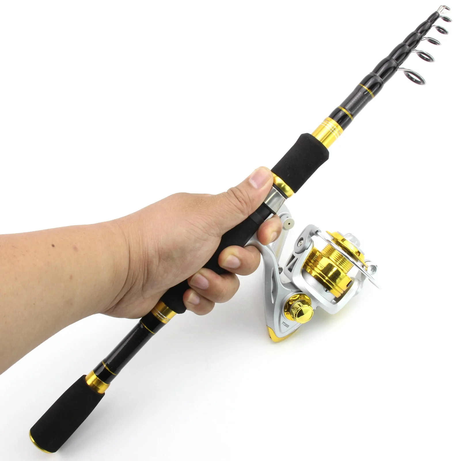 Telescopic Carbon Fiber Lure Rod Set Spinning Reel M Or