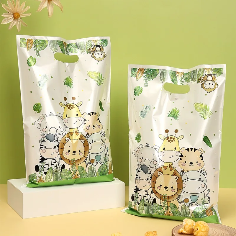10/20/50 pçs selva animal festa doces saco de presente safari saco de embalagem para crianças selva aniversário babyshower festa favor suprimentos zoológico