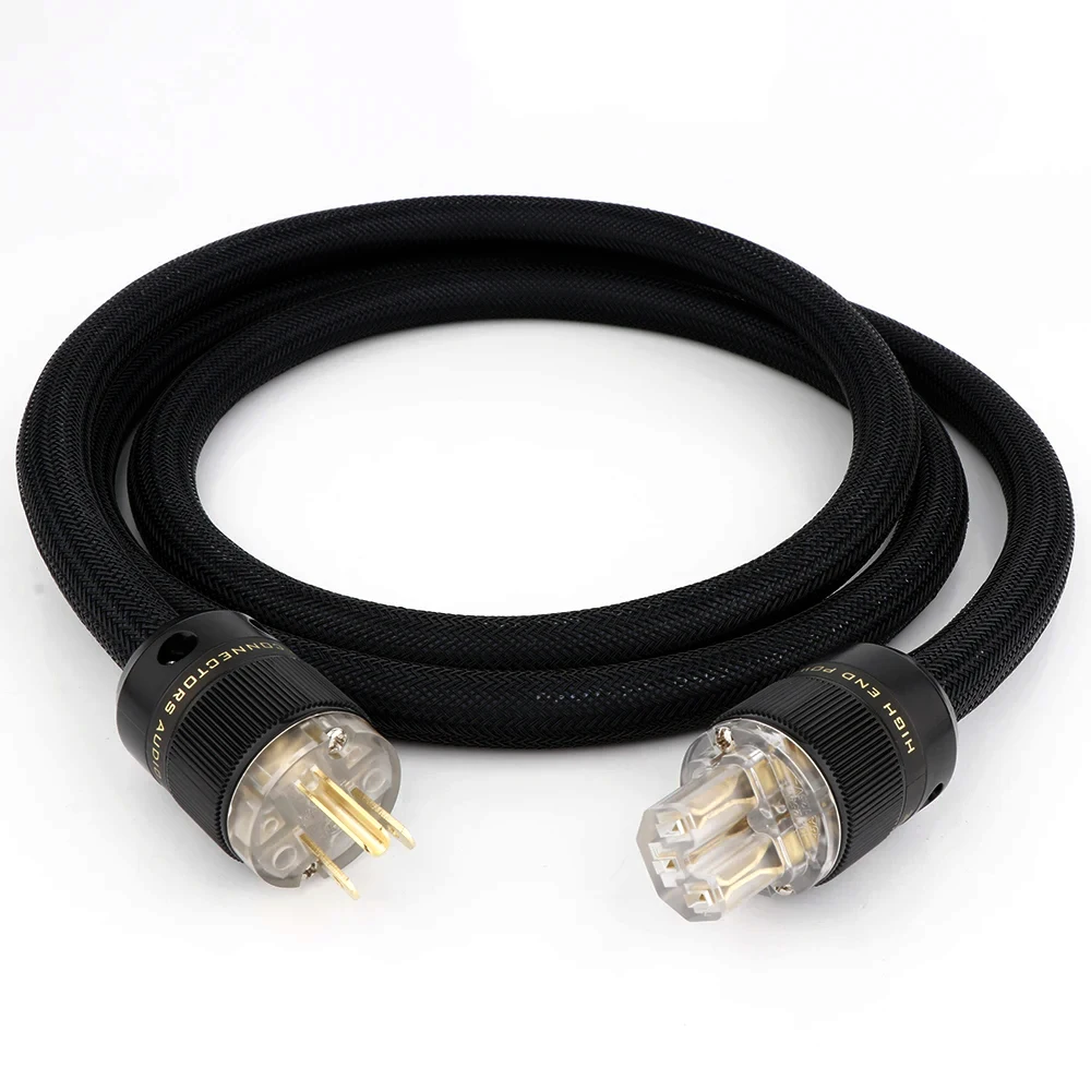 Cabo de alimentação de áudio hifi 6n ofc, cobre ue/eua/au, conexão de escudo duplo, amplificador de filterura, cabo de alimentação para amplificador de cd