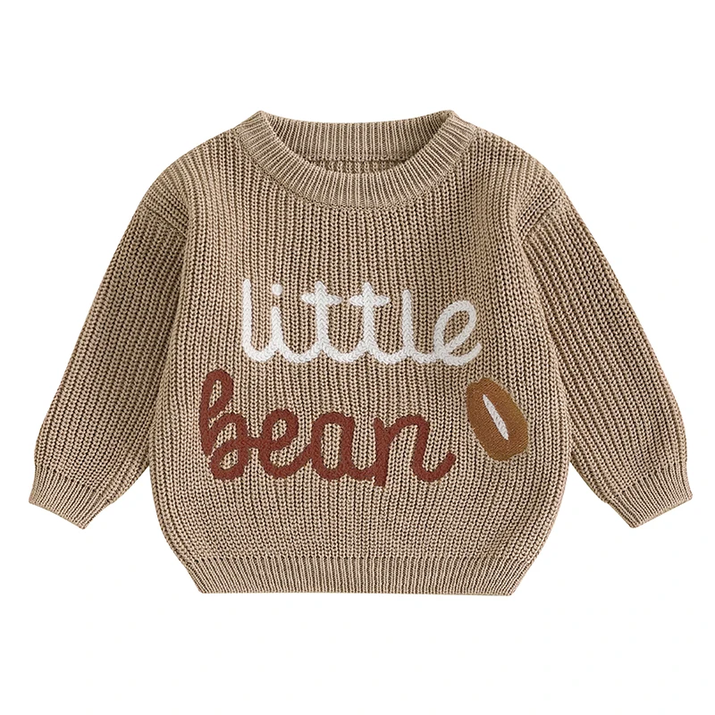 

Infant Unisex Knitwear Apparel Alphabet Patchwork Round Neck Full Sleeve Newborn Jumpers Autumn Outfits for Kids