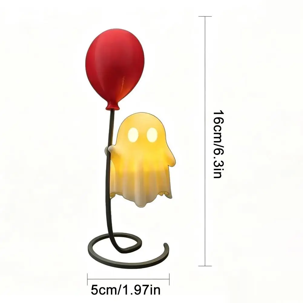 Geister-Nachtlicht, Halloween-LED-Geister-Dekoration mit Ballon-Design, kabellose Mini-Schreibtischlampe, gemütliche Raumdekoration, Geschenk für Kinder. – Detail 12