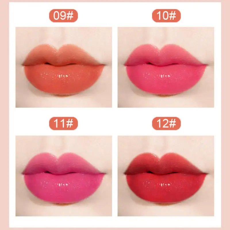 12 Colors Lazy Lipstick Pearl Glitter Temperature Change Lip Tint Waterproof Long Lasting Not Easy To Fade Lip Glaze Cosmetics