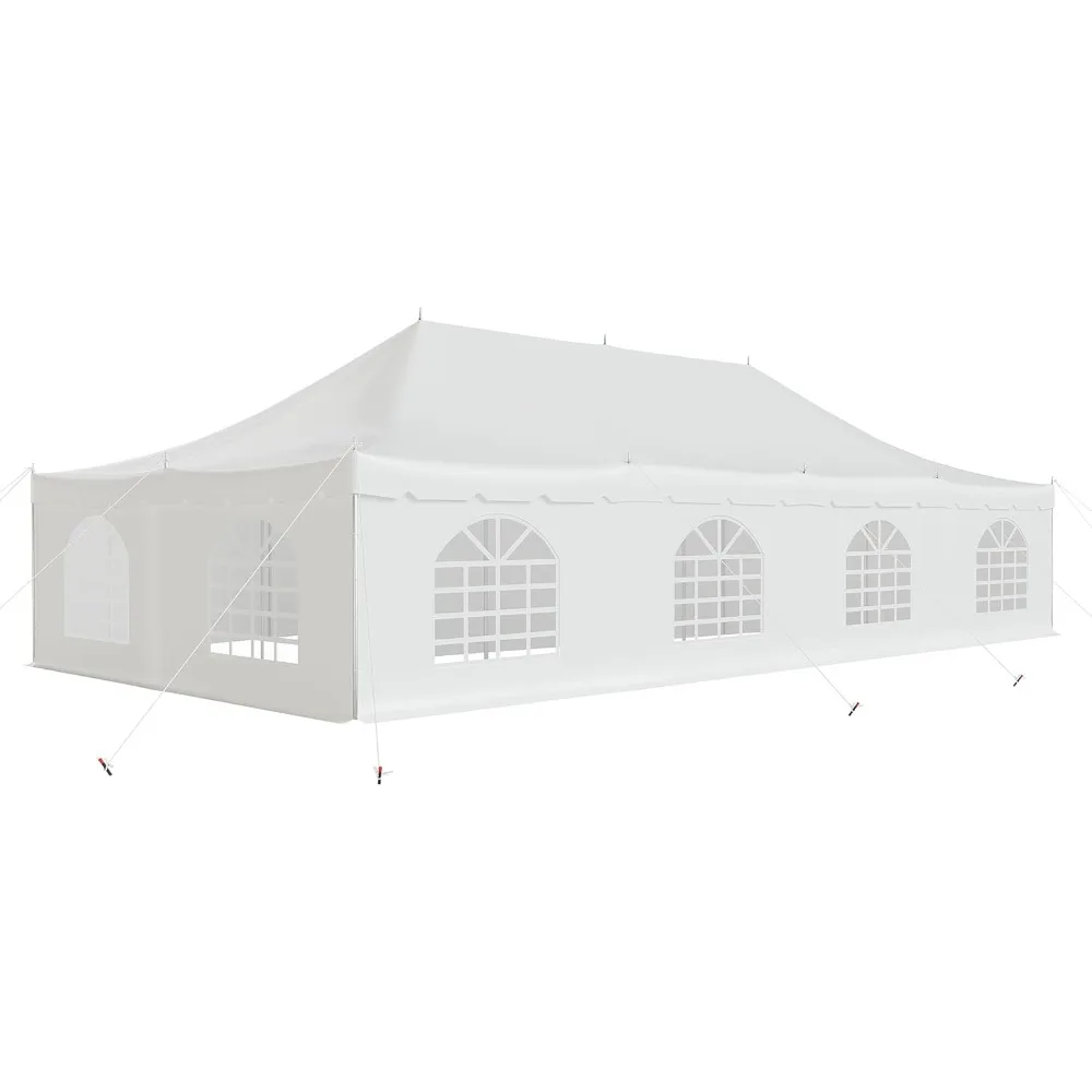 20x40ft Pole Party Tent, Weekend Canopy Heavy Duty with Sidewalls, 2 Doors, Carry Bags, PVC Fire Retardant Outdoor Canopi