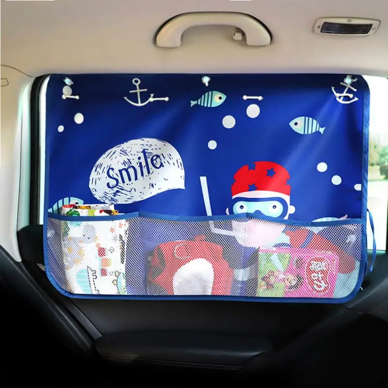 Auto Cartoon Cute Spaceman Magnet Side Window Sunshades Windshield Sunshade Rear Side Auto Window Sunshade Cover For Children