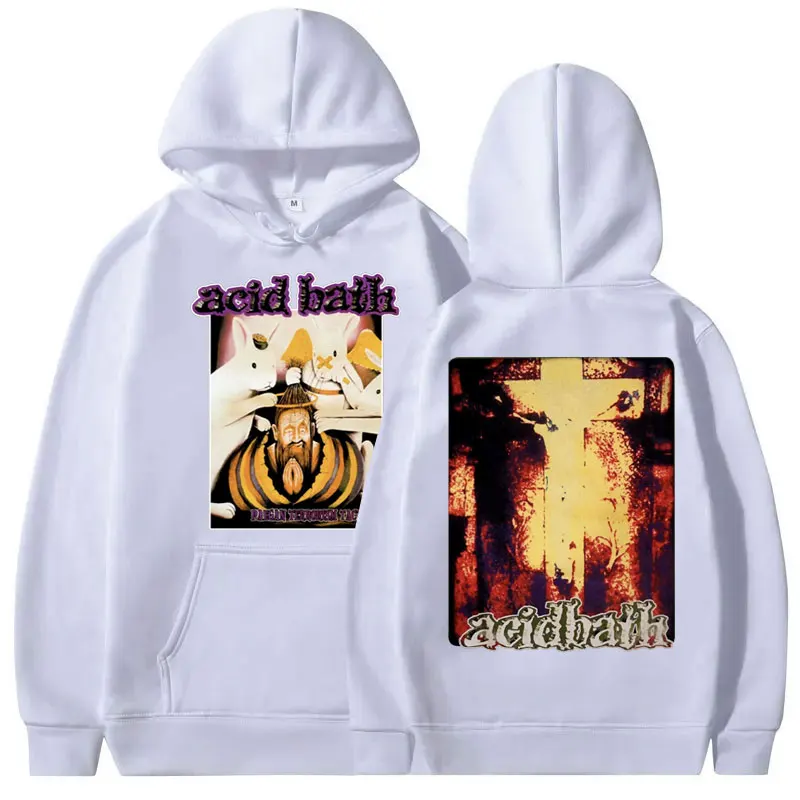 Acid Bath Paegan Terrorism Tactics Music Album Graphics Hoodie Male Vintage Metal Gothic Sweatshirt Men Fleece Oversized Hoodies