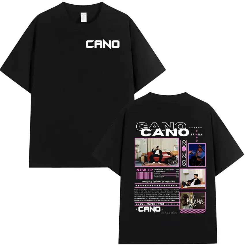 Rapper Cano Triana Tour 2025 New T Shirts Men Women Retro High Quality Fashion T-Shirt Hip Hop Oversized Cotton Tees Streetwear