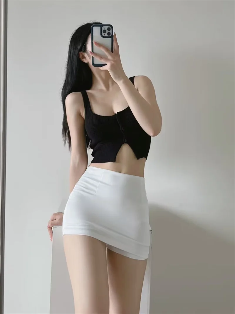 

Сексуальная модная юбка для тела с высокой талией, подчеркивающая похудение или однотонная уличная юбка, устойчивая к легким утечке