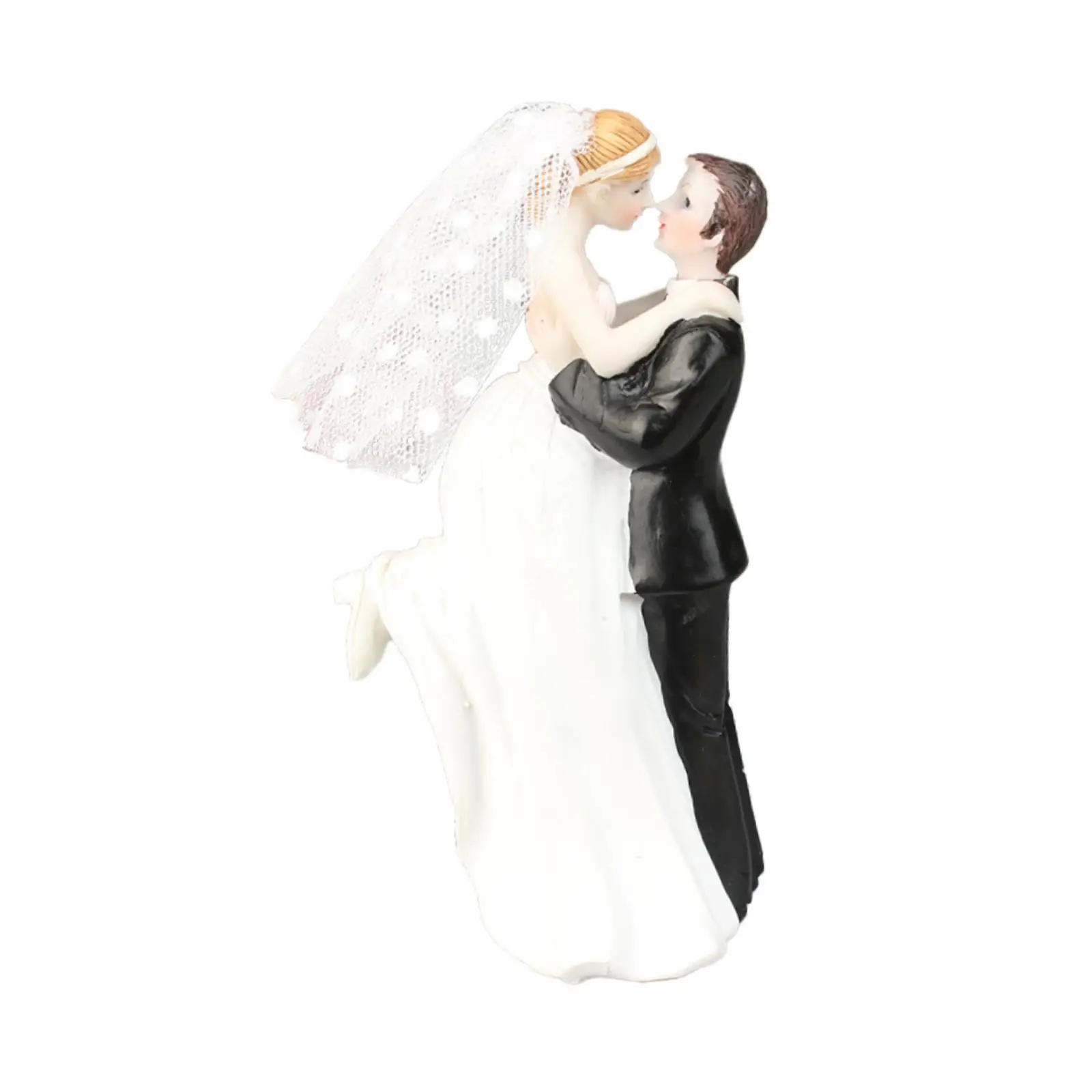 Bride and Groom Cake Topper Dolls Resin Couple Statue for Wedding Cake Top Decoration Tabletop Ornament Romantic Sculpture Ideal
