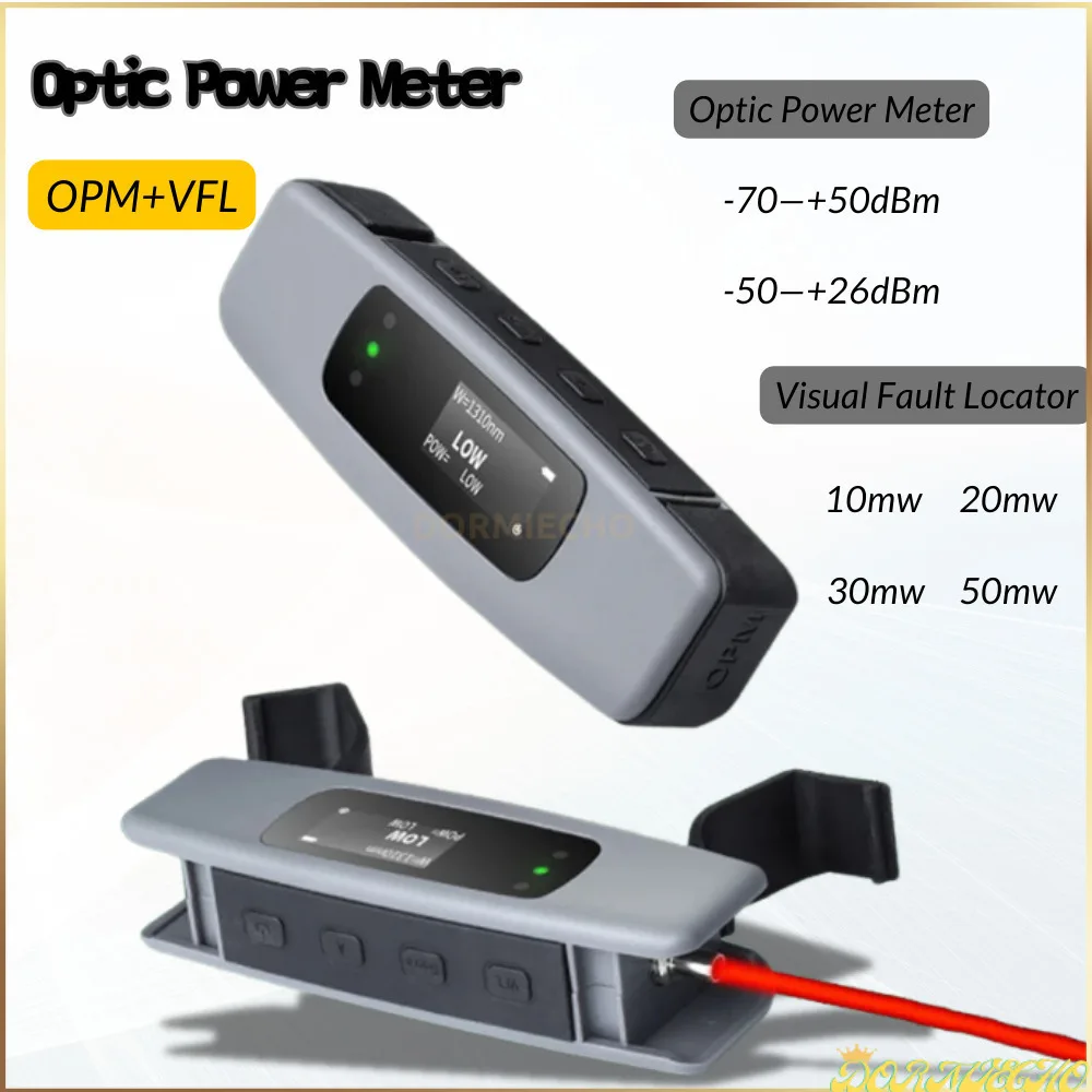 

2 in 1 Mini Rechargeable Optical Power Meter FTTH New -70~+10dBm/-50~+26dBm Built In Visual Fault Locator 10/20/30/50MW