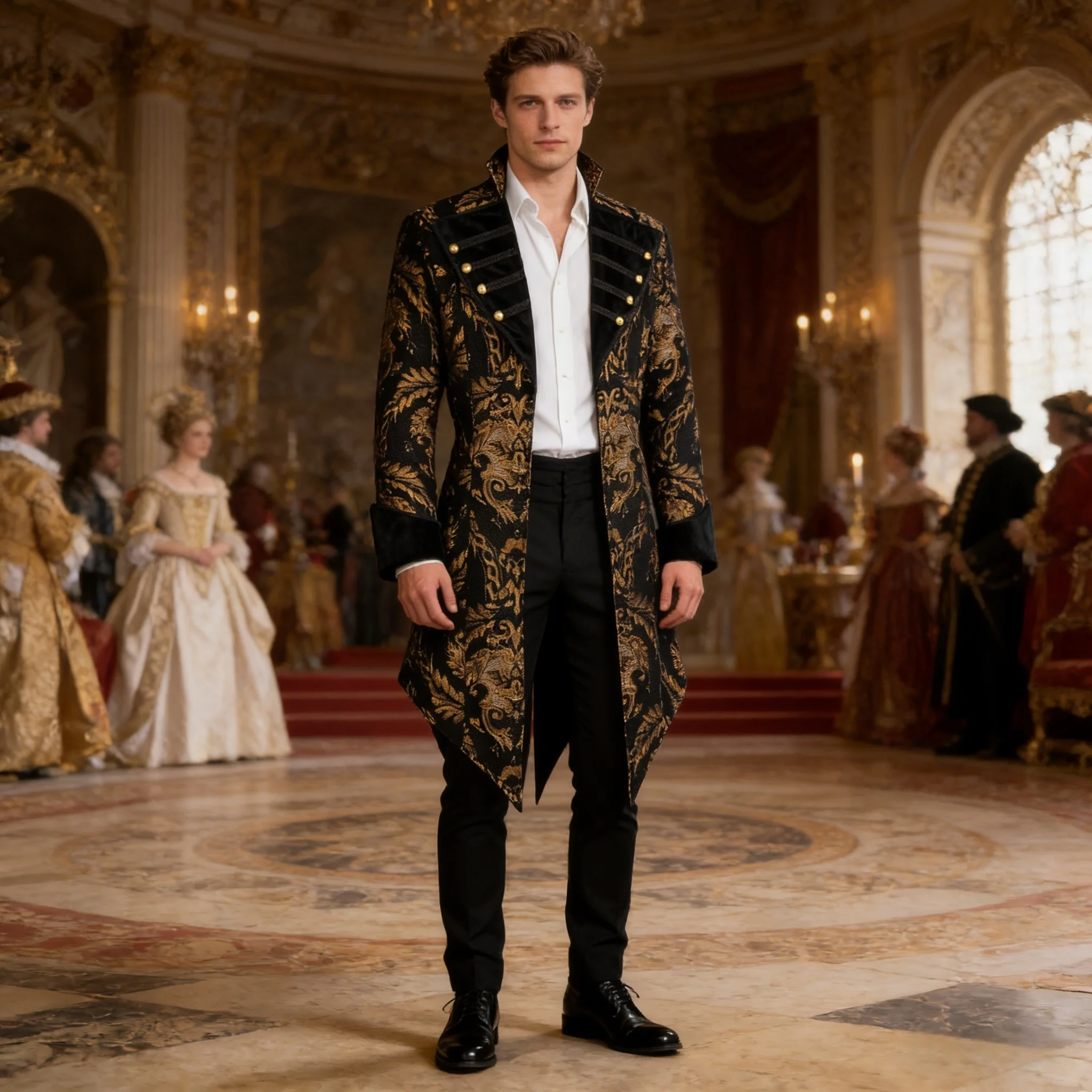 

Medieval Renaissance Gothic Coat Victorian Tailcoat Noble Prince Cosplay Steampunk Jacket Costume