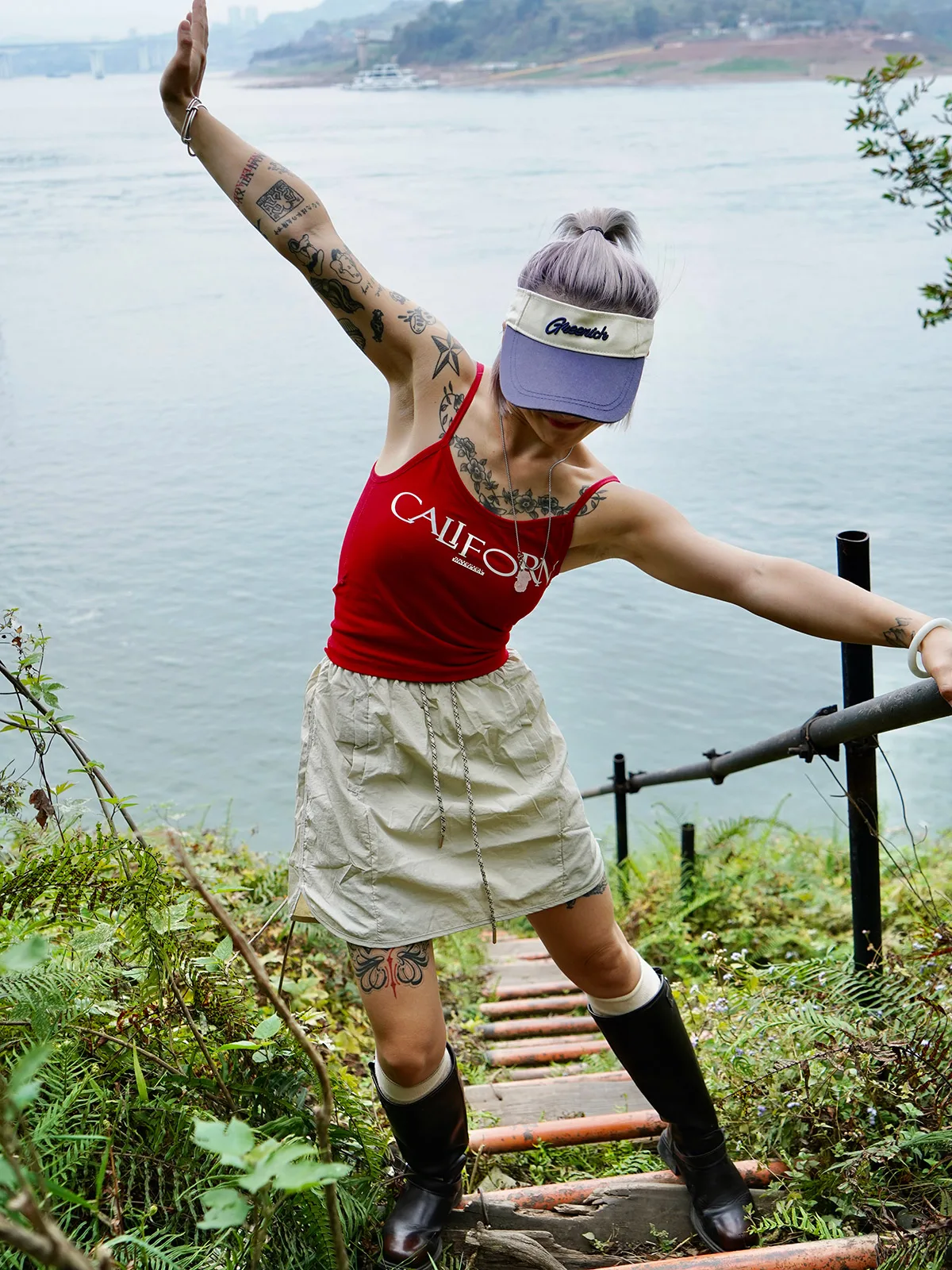 Outdoor Quick Dry High Waist A-Line  Skirt Hiking Camping Stream Walking Casual Style Polyester Fiber A-Shape Skirt