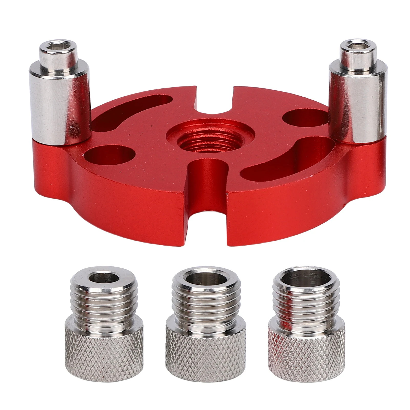 

Self Centering Doweling Jig, Self Center Dowel Jig with Drill Guide Bushings for Straight Holes Wood Panel Hole Puncher Locator