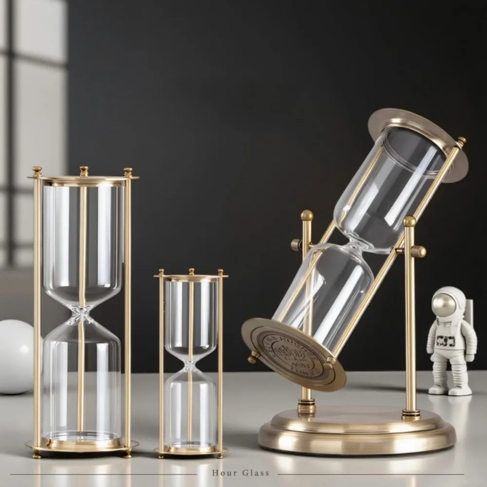 Metal Hourglass Bottle Self-contained Sand Empty Bottle Retro Bedroom Study Desk Office Decoration Creative Hourglass Clock