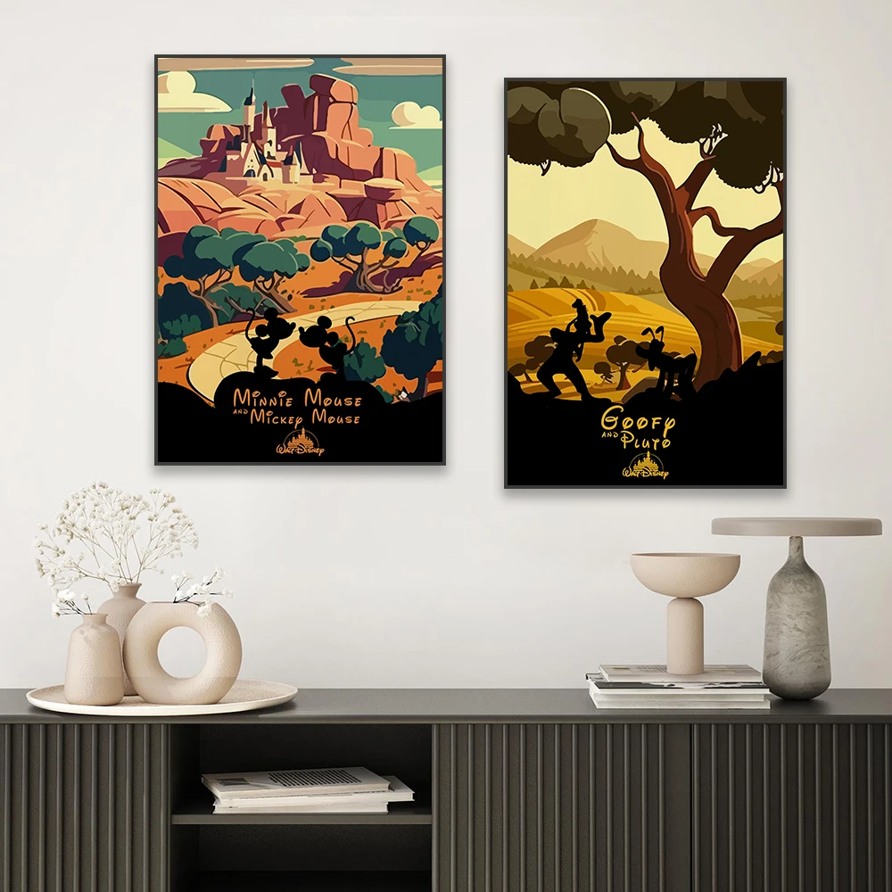 Vintage Mickey Poster Disney Land Print Modern Travel Print 
