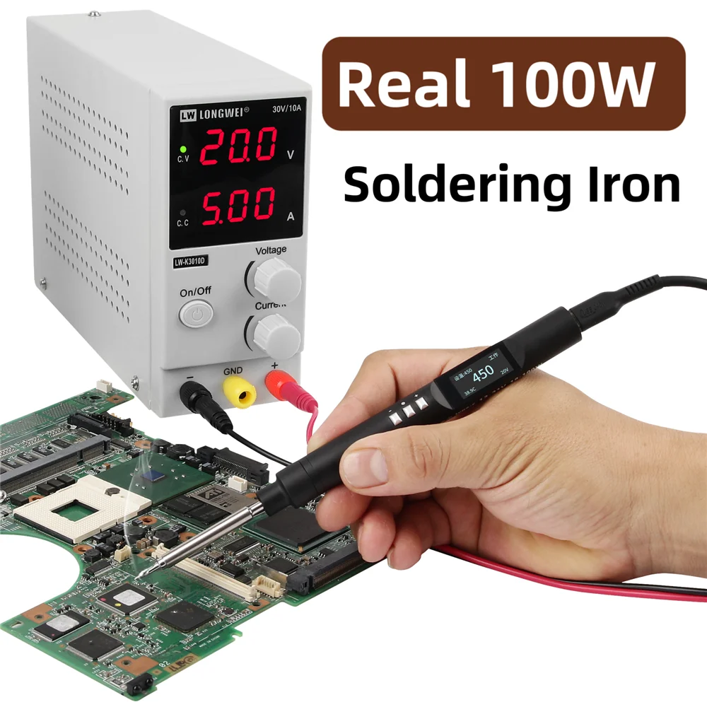 

PTS200 V2 Smart Soldering Iron 100W PD3.0 all-metal CNC with automatic sleep mode