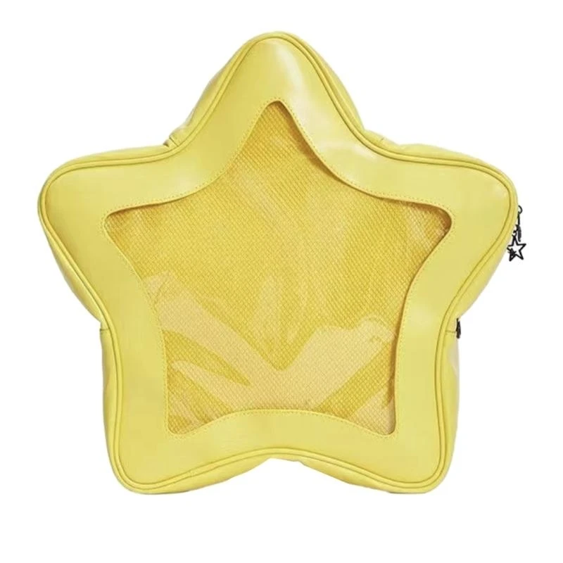 

Popular Clear Backpack Fashion Forward Transparent Bag with Yellow Star Pattern for Students and Travel Enthusiasts