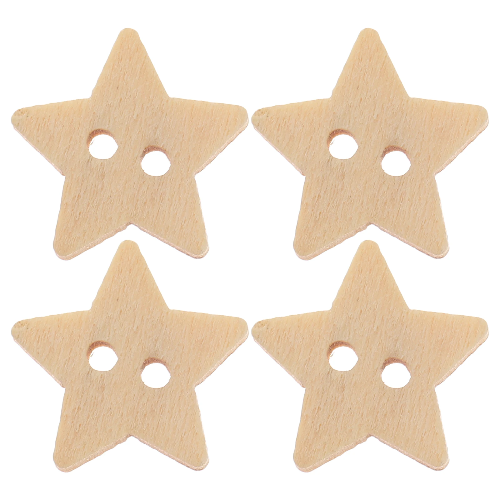 

200 Pcs/pack Decorative Hole Crafting Scrapbooking Wood Buttons Tiny Wooden Star Shaped for Sewing