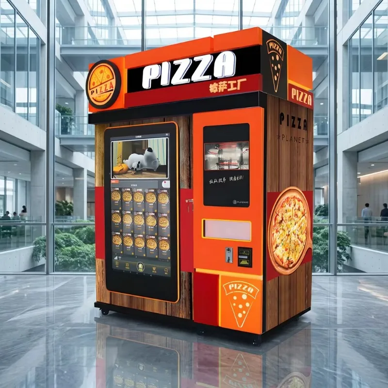 Hot pizza vending machines for stations and convenience stores