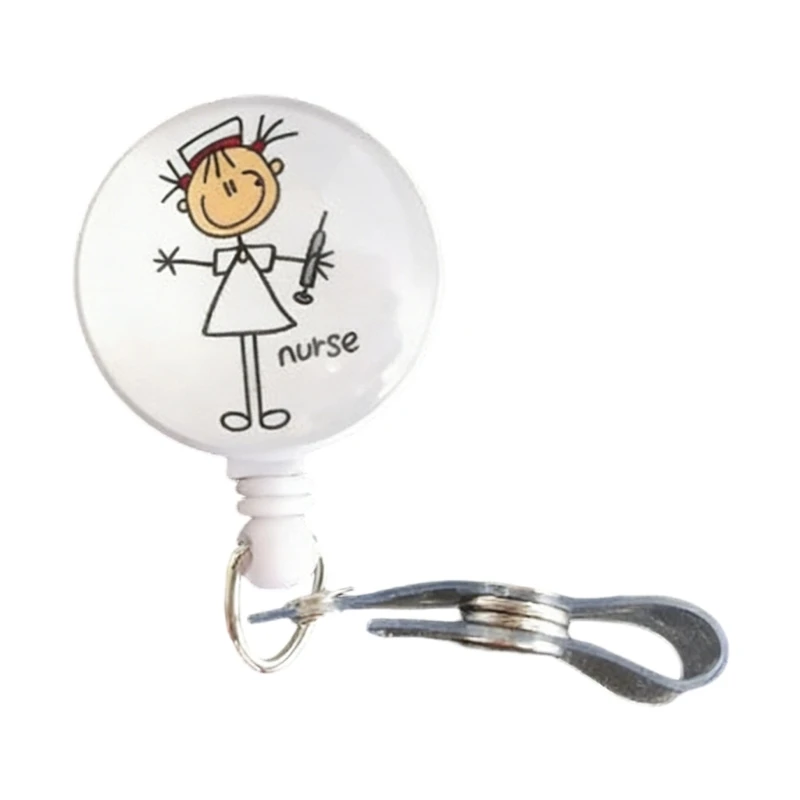  Vibrant Badge Reels 360 Degree Rotation Mechanism Elastic Strap For Teachers