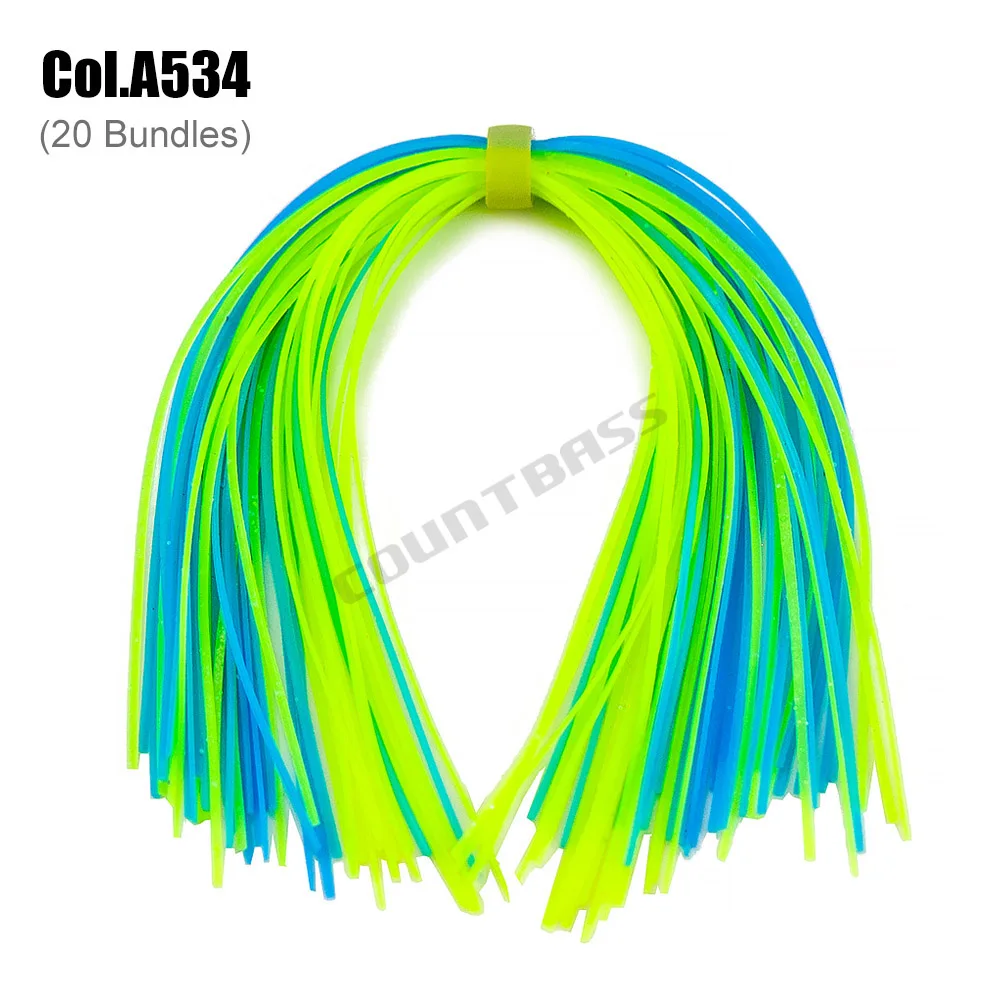 COUNTBASS 20 Bündel 50 Stränge Silikonröcke Angelzubehör, DIY Spinnerbatis Buzzbaits Gummi-Jig-Köder Tintenfischgummi – Detail 37