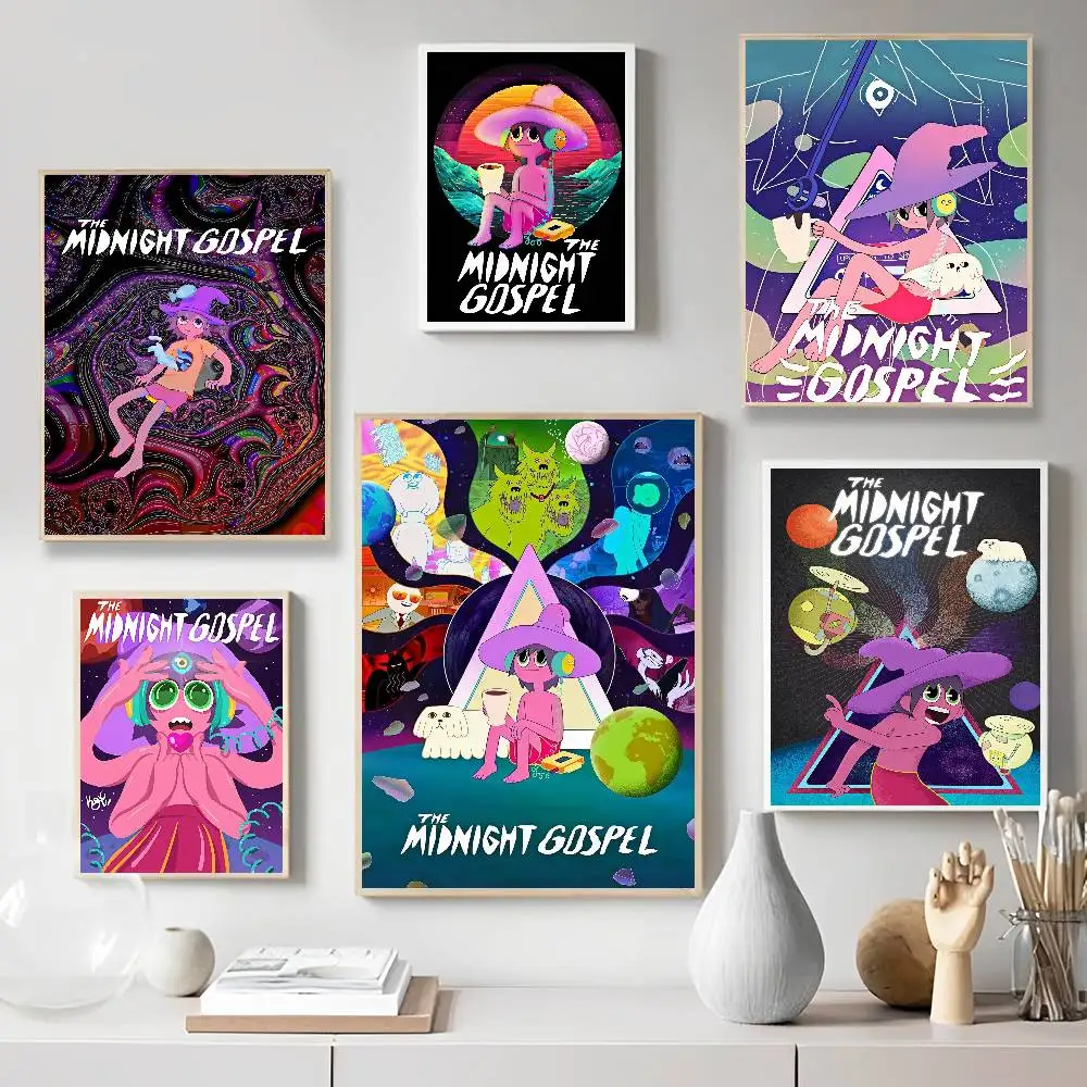 Classic T-The M-Midnight G-Gospel Anime Posters Sticky Whitepaper Sticker DIY Room Bar Cafe Kawaii Room Decor