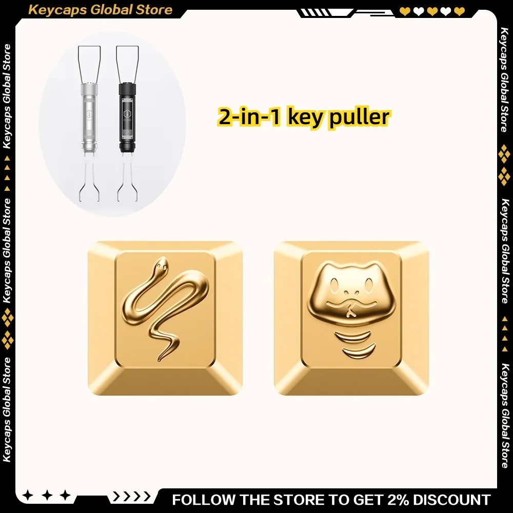 

IQUNIX оригинальные колпачки для клавиш в виде змеи, алюминиевые персонализированные колпачки для ключей с ЧПУ, колпачки для ключей Artisan для механической клавиатуры, подарки