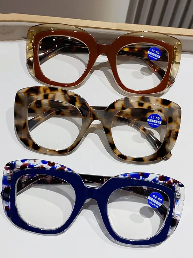 Kacamata Baca Bingkai Besar Anti Cahaya Biru untuk Miopia dan Hyperopia Kacamata Baca Faionable dan Sli untuk Usia Menengah ...