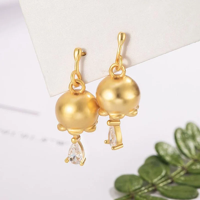 

Новые серьги-капли в китайском стиле с колокольчиком и орхидеей, ретро нишевый дизайн, ювелирные изделия, маленькие серьги-фонарики с цирконием для женщин KOFSAC