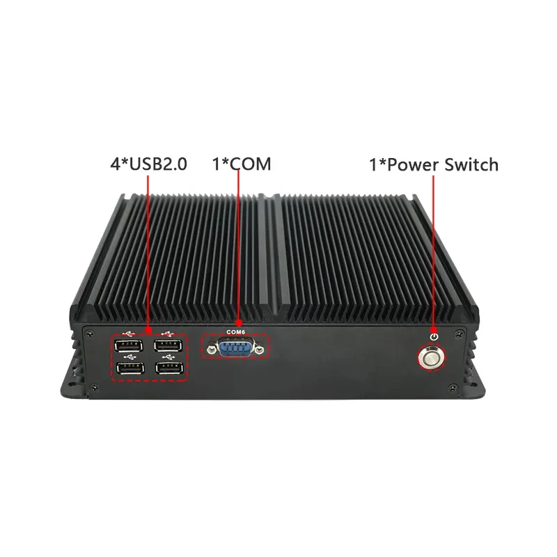 Fanless Embedded PC Intel Celeron J4125 Quad Core Industriële Computer met 2*i211-AT 1000M LAN 6*COM HD VGA LPT Mini PC