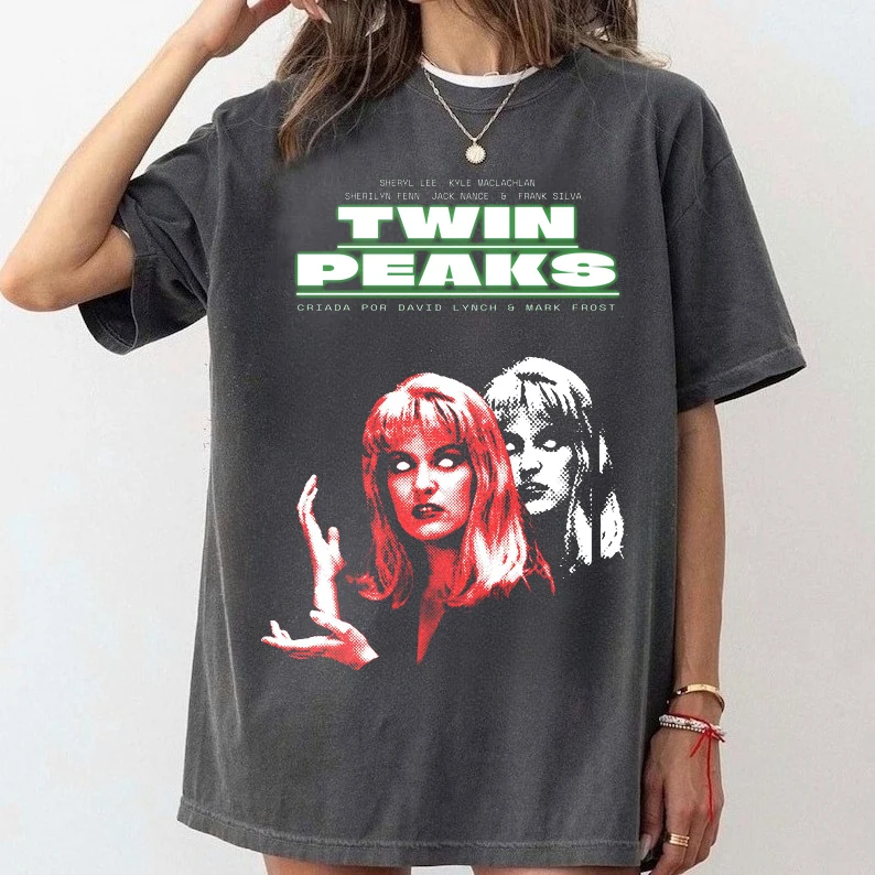 Twin Peaks Fire Walk With Me Retro Style Classic Print T-Shirt Graphic Short Sleeve Shirt Unisex Men Women Summer Streetwear Top