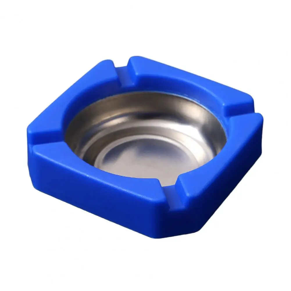 Portable Car Ash Tray Thickened Square Table Stainless Steel Ash Container Household Supplies