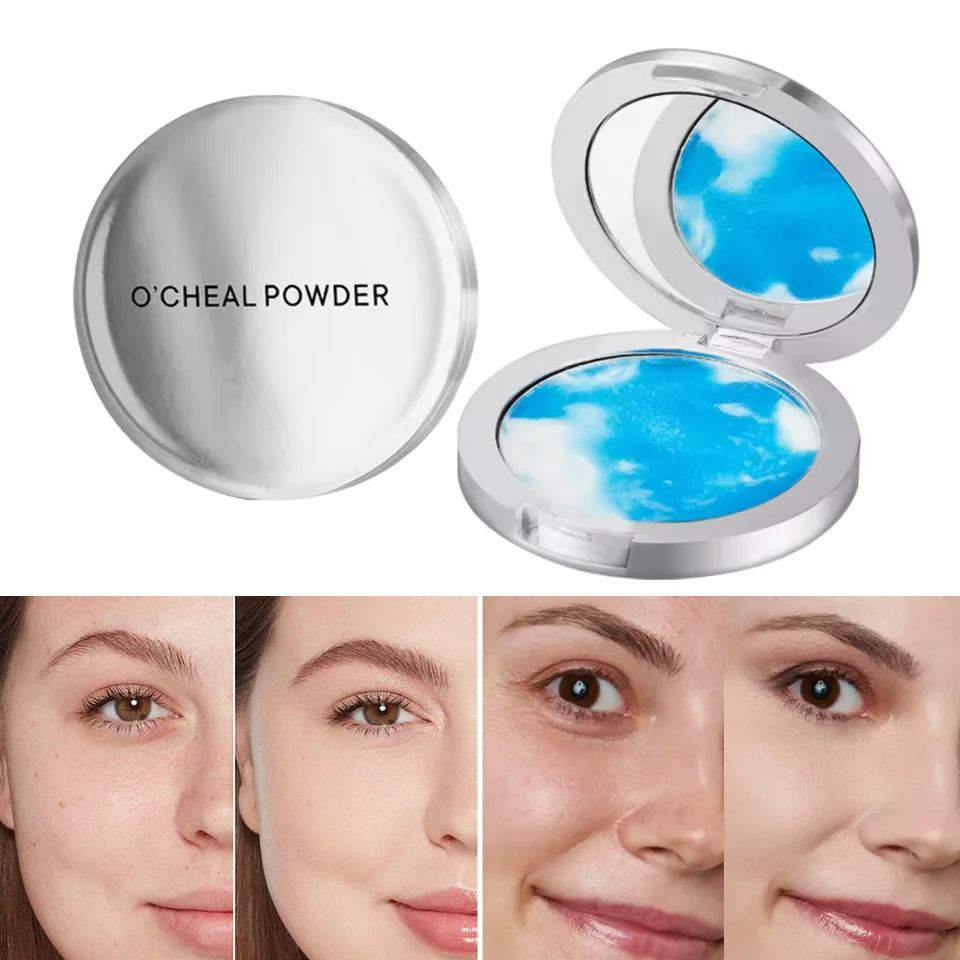 1PC Blue Sky And Cloud Oil Powder, Skin-friendly Skin Natural Face Long Lasting Contouring Powder Cosmetics