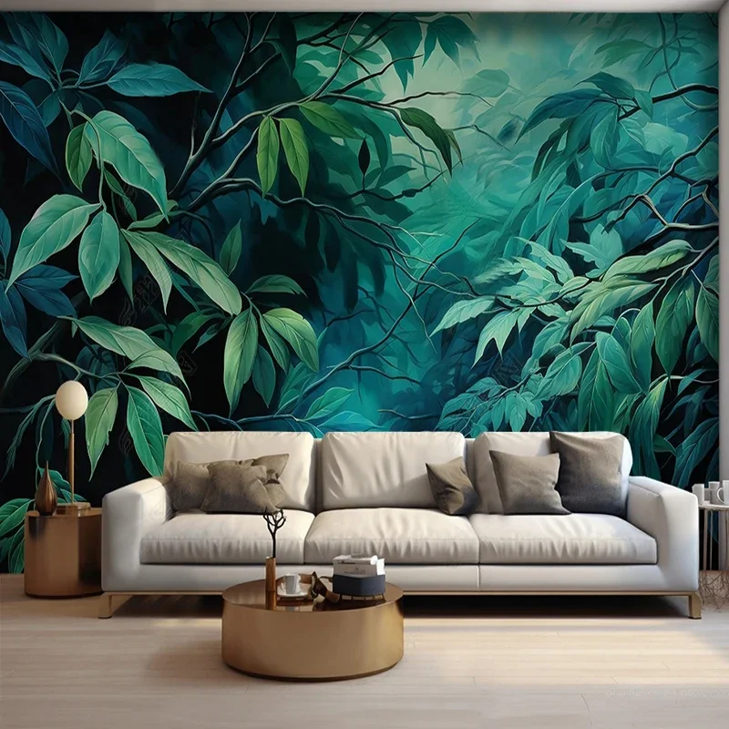 Chinese Style Green Plant Forest Flowers Photo Mural Wallpaper Living Room Bedroom TV Romantic Art Wall Cloth Papel De Parede 3D