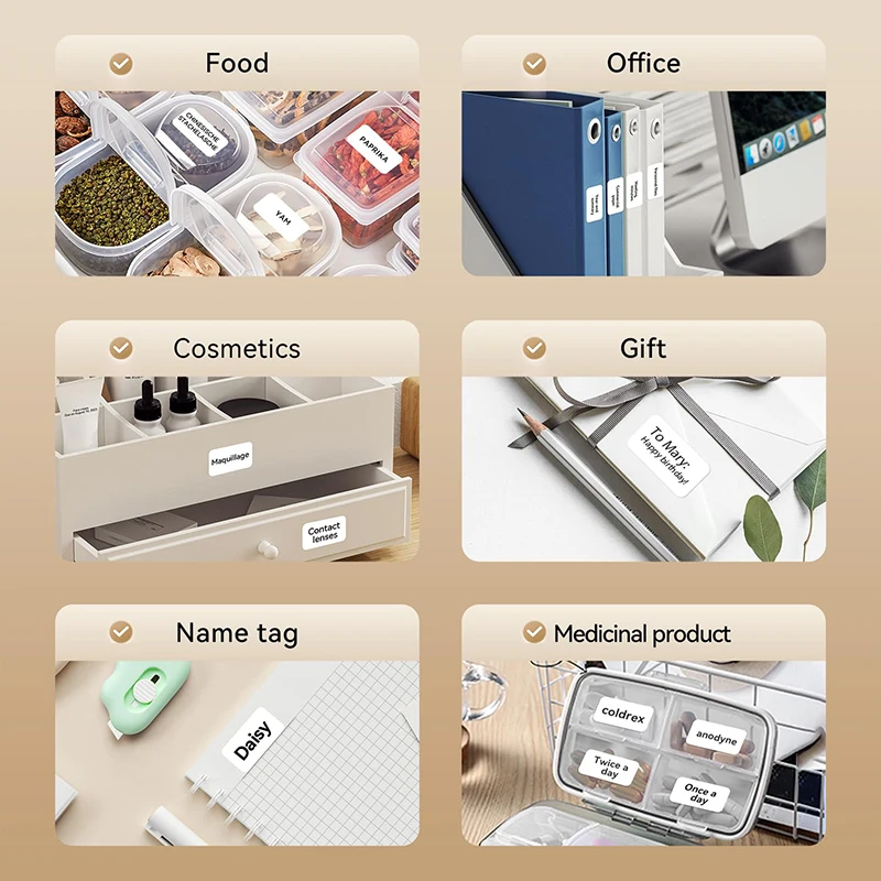 Niimbot Wit/Kabel/Rond/Transparant Thermische Label Sticker Waterdicht UV Papier Voor D11 D110 Mini printer Label Maker